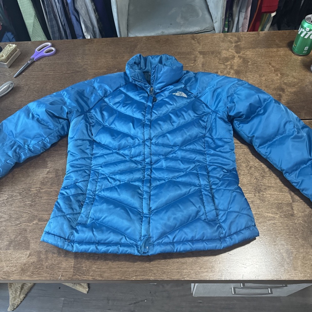 Womens THE NORTH FACE Aqua Puffer Flare 550 Down Jacket Sz M